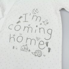 M15930: Baby "I'm Coming Home" Cotton Sleepsuit (NB-3 Months)